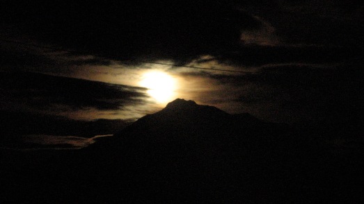 Super Moon rising above Mt. Shasta